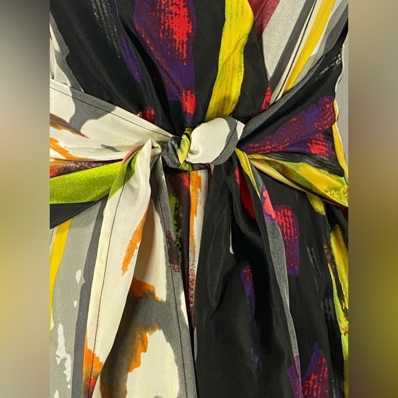 Ellen Tracy Multi Color Front Tie Knee Lenth Dress Size 4 EUC SKU0667 - Picture 3 of 11